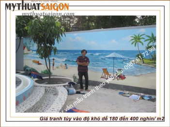 Vẽ tranh tường 3d hồ bơi ở Bình Dương - PHONG THỦY