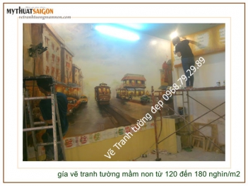 Vẽ tranh tường cafe khổ lớn - PHONG THỦY